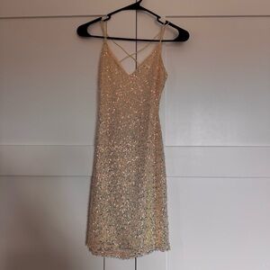Windsor Sparkling Gold Mini Dress